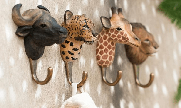 Wildlife Garden Hooks Mounted on Wall - Decorative